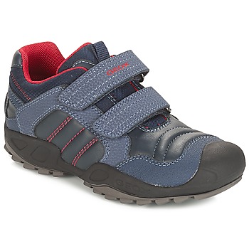 Sapatos Rapaz Sapatilhas Geox J NEW SAVAGE BOY Marinho / Vermelho