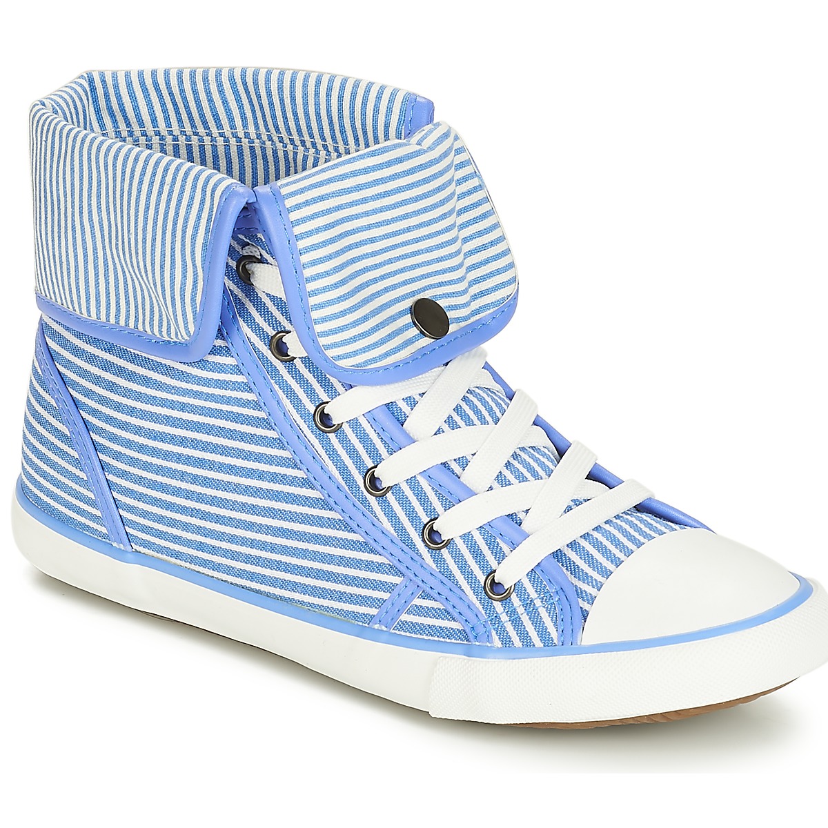 Sapatos Mulher Sapatilhas de cano-alto André GIROFLE Branco / Azul
