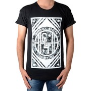 heron-print T-shirt Schwarz