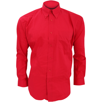 Textil Homem Camisas mangas comprida Kustom Kit KK105 Vermelho