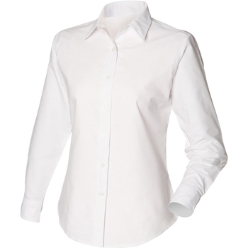 Textil Mulher camisas Henbury Classic Oxford Branco